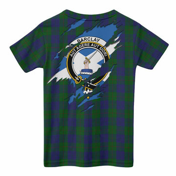 Barclay Clan Crest In Me Tartan Kid T-shirt Scotland Flag Style