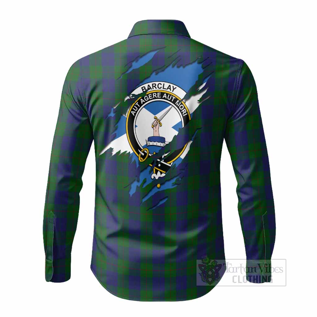 Barclay Clan Crest In Me Tartan Long Sleeve Button Shirts Scotland Flag Style