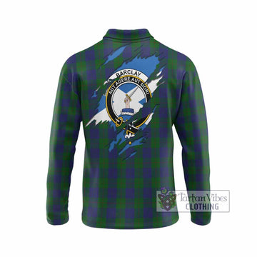 Barclay Clan Crest In Me Tartan Long Sleeve Polo Shirt Scotland Flag Style