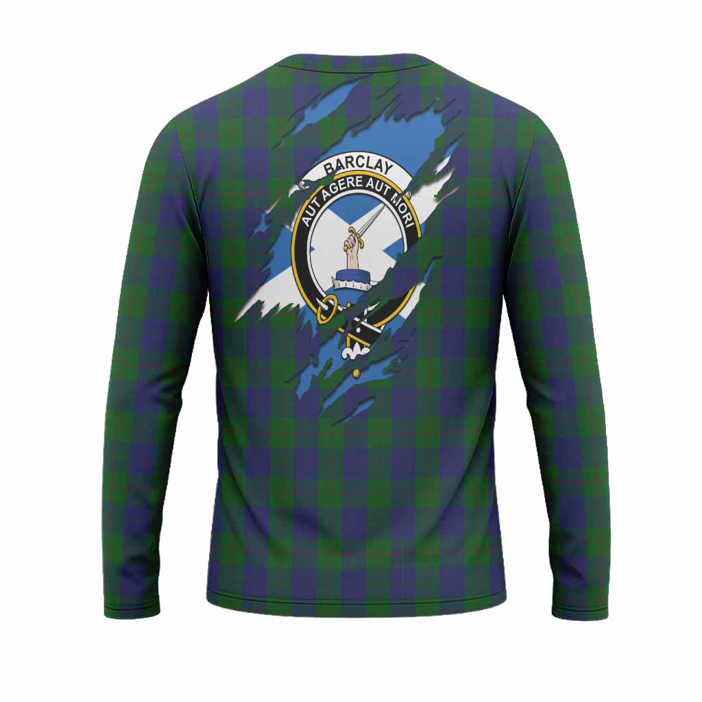 Barclay Clan Crest In Me Tartan Long Sleeve T-Shirt Scotland Flag Style