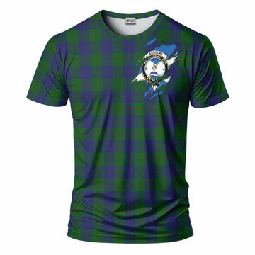 Barclay Clan Crest In Me Tartan T-Shirt Scotland Flag Style