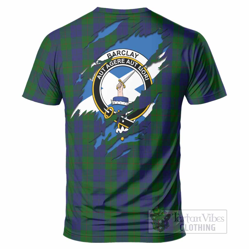 Barclay Clan Crest In Me Tartan T-Shirt Scotland Flag Style