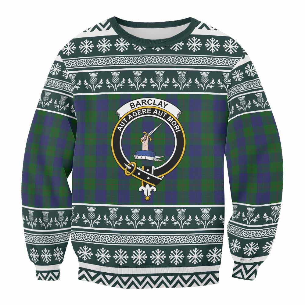 Barclay Clan Tartan Christmas Sweatshirt with Family Crest - Tartan Vibes Clothing