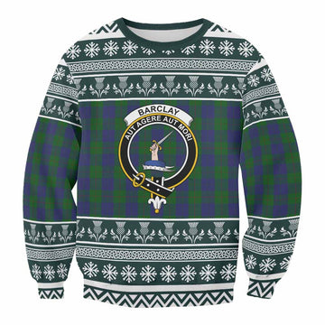 Barclay Clan Tartan Christmas Sweatshirt with Family Crest
