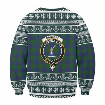 Barclay Clan Tartan Christmas Sweatshirt with Family Crest