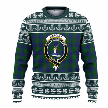Barclay Clan Tartan Christmas Ugly Sweater with Family Crest
