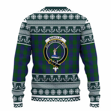 Barclay Clan Tartan Christmas Ugly Sweater with Family Crest