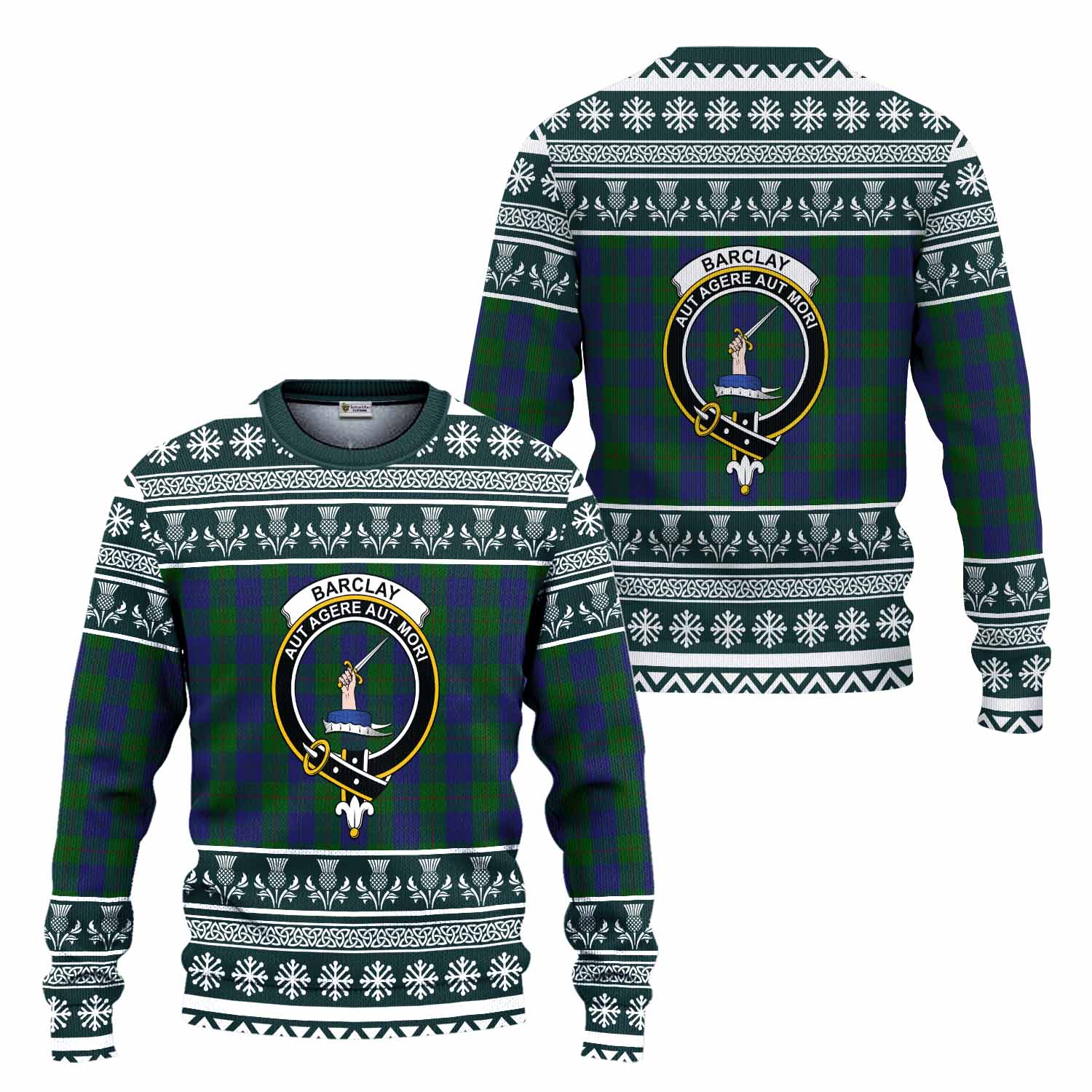 Barclay Clan Tartan Christmas Ugly Sweater with Family Crest - Tartan Vibes Clothing
