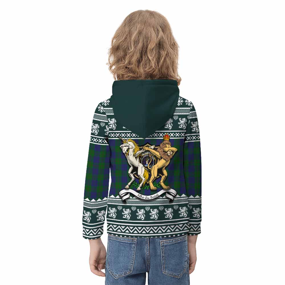 Barclay Clan Tartan Crest Christmas Kid Hoodie Coat of Arms Funny Style - Tartan Vibes Clothing