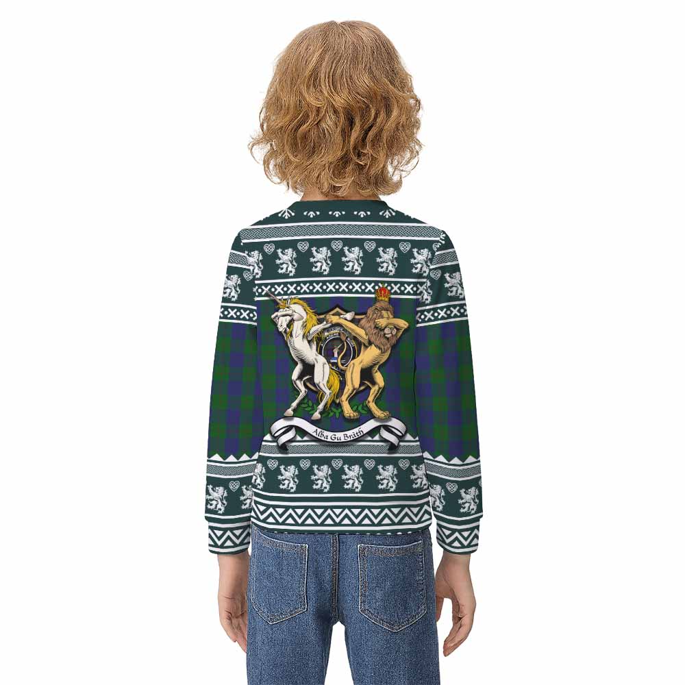 Barclay Clan Tartan Crest Christmas Kid Ugly Sweatshirt Coat of Arms Funny Style - Tartan Vibes Clothing
