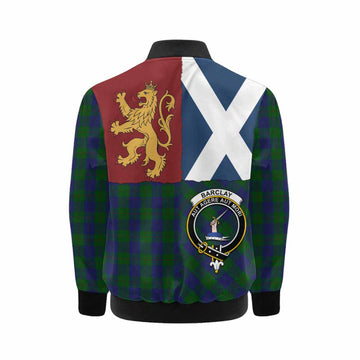 Barclay Crest Tartan Kid Bomber Jacket with Lion Rampant Saltire Style - Tartan Vibes Clothing