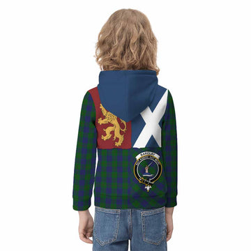 Barclay Crest Tartan Kid Hoodie with Lion Rampant Saltire Style - Tartan Vibes Clothing