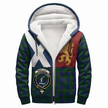 Barclay Crest Tartan Sherpa Hoodie with Lion Rampant Saltire Style