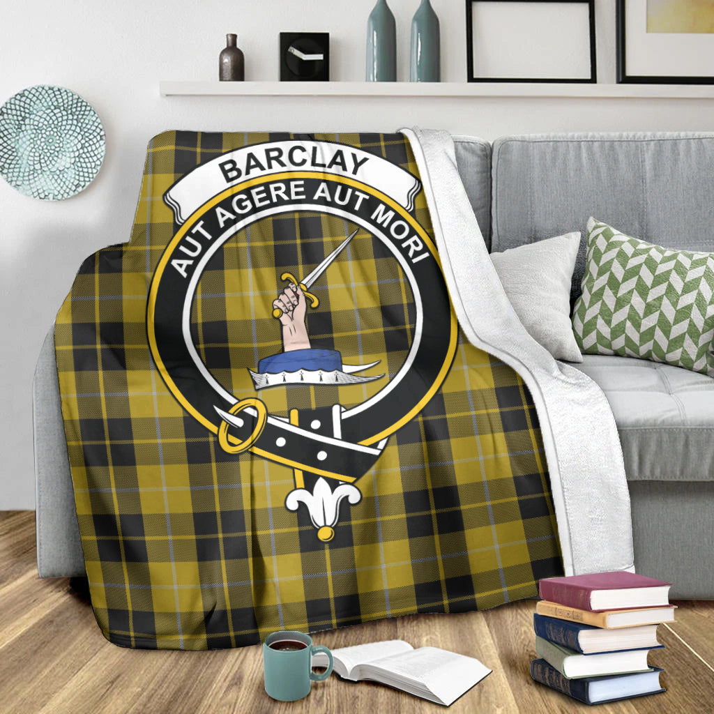 Barclay Dress Tartan Blanket with Family Crest - Tartanvibesclothing