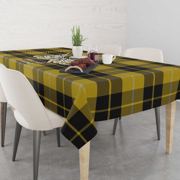 Barclay Dress Tartan Tablecloth with Clan Crest and the Golden Sword of Courageous Legacy
