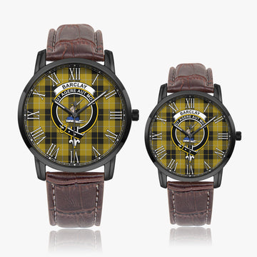 Barclay Dress Tartan Family Crest Leather Strap Quartz Watch
