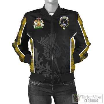 Barclay Dress Tartan Bomber Jacket with Family Crest and Scottish Thistle Vibes Sport Style