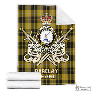 Barclay Dress Tartan Blanket with Clan Crest and the Golden Sword of Courageous Legacy
