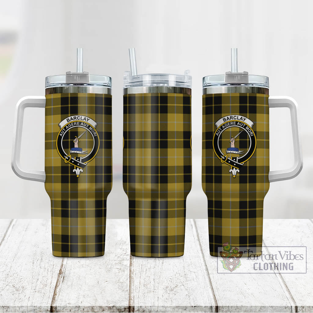 Tartan Vibes Clothing Barclay Dress Tartan and Family Crest Tumbler with Handle
