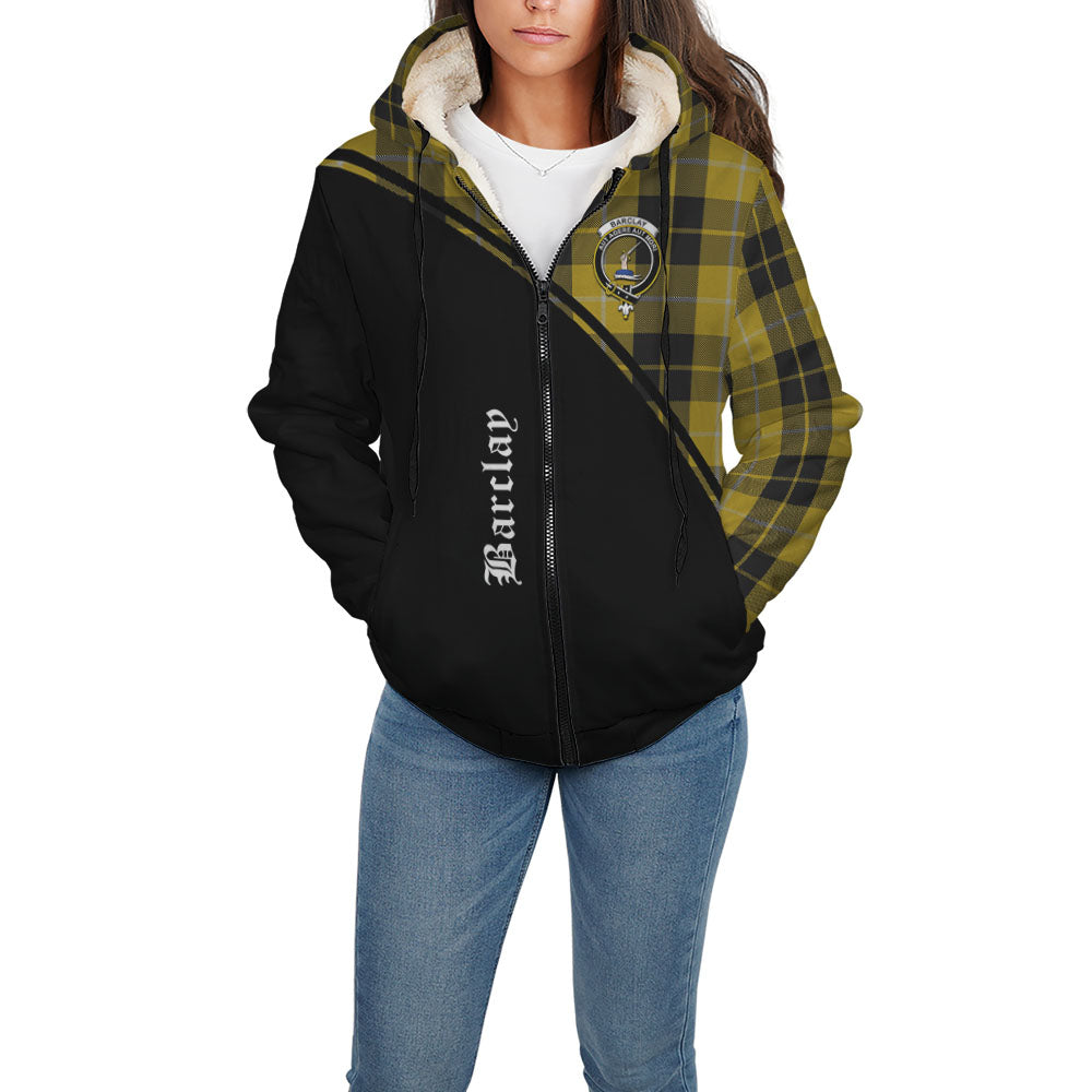 Barclay Dress Tartan Sherpa Hoodie with Family Crest Curve Style - Tartanvibesclothing