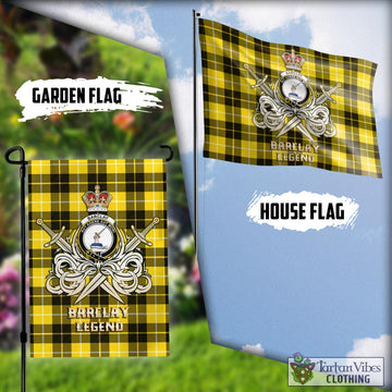 Barclay Dress Modern Tartan Flag with Clan Crest and the Golden Sword of Courageous Legacy