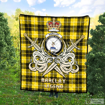 Barclay Dress Modern Tartan Quilt with Clan Crest and the Golden Sword of Courageous Legacy