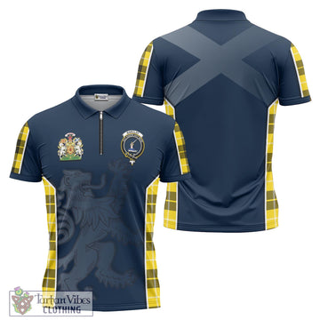 Barclay Dress Modern Tartan Zipper Polo Shirt with Family Crest and Lion Rampant Vibes Sport Style