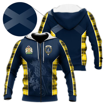 Barclay Dress Modern Tartan Knitted Hoodie with Family Crest and Scottish Thistle Vibes Sport Style
