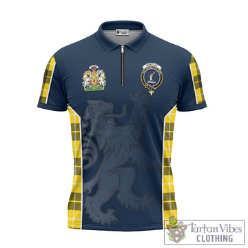Barclay Dress Modern Tartan Zipper Polo Shirt with Family Crest and Lion Rampant Vibes Sport Style