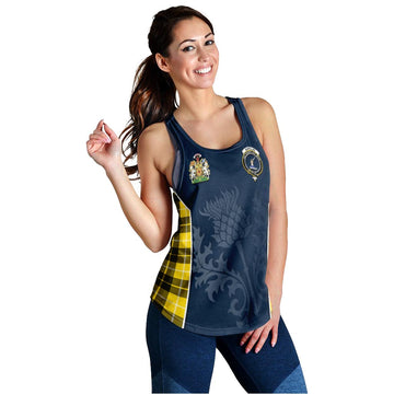 Barclay Dress Modern Tartan Women's Racerback Tanks with Family Crest and Scottish Thistle Vibes Sport Style