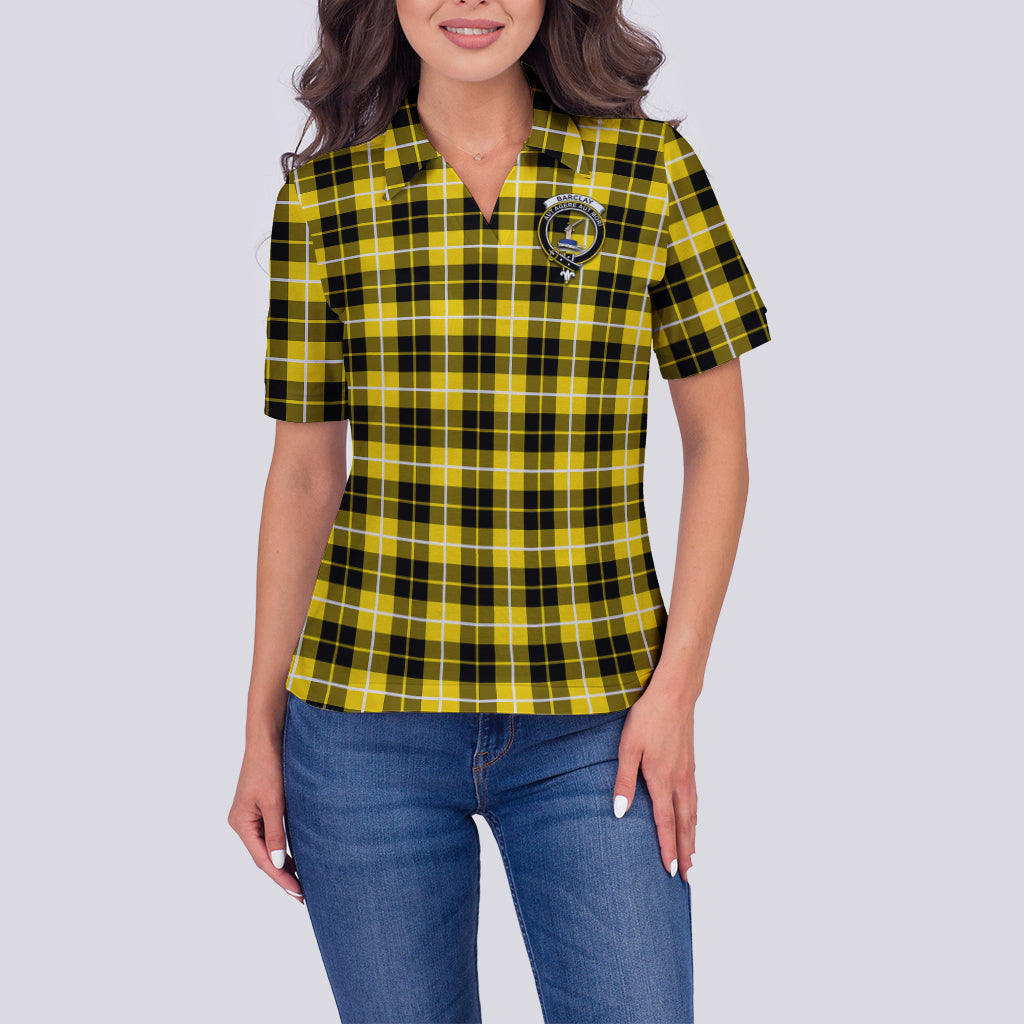 Barclay Dress Modern Tartan Polo Shirt with Family Crest For Women - Tartanvibesclothing