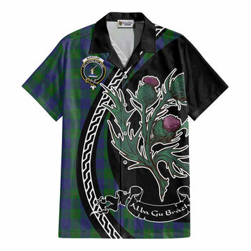 Barclay Family Crest Tartan Cotton Hawaiian Shirt Alba Thistle Inspired