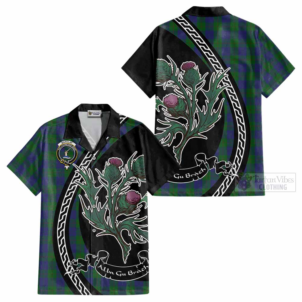 Barclay Family Crest Tartan Cotton Hawaiian Shirt Alba Thistle Inspired - Tartan Vibes Clothing