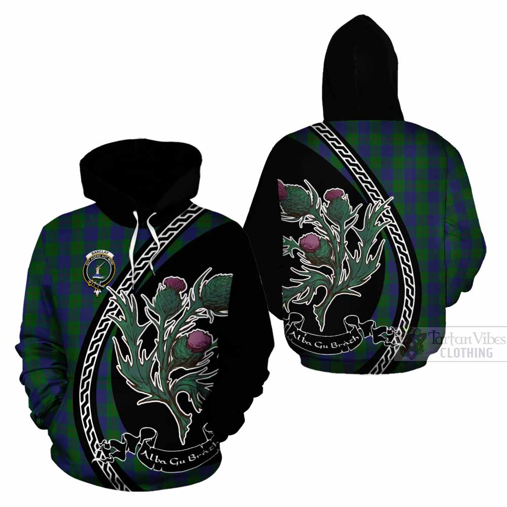 Barclay Family Crest Tartan Cotton Hoodie Alba Thistle Inspired - Tartan Vibes Clothing