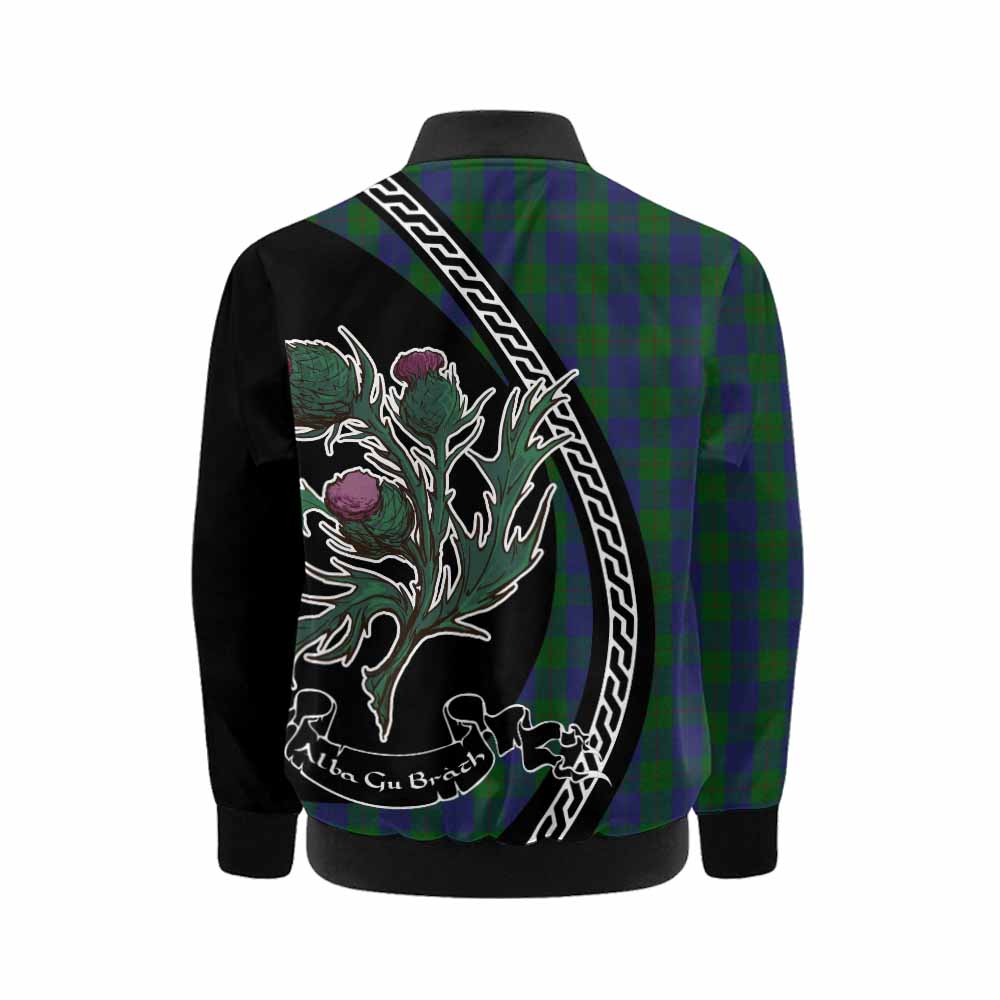 Barclay Family Crest Tartan Kid Bomber Jacket Alba Thistle Inspired - Tartan Vibes Clothing
