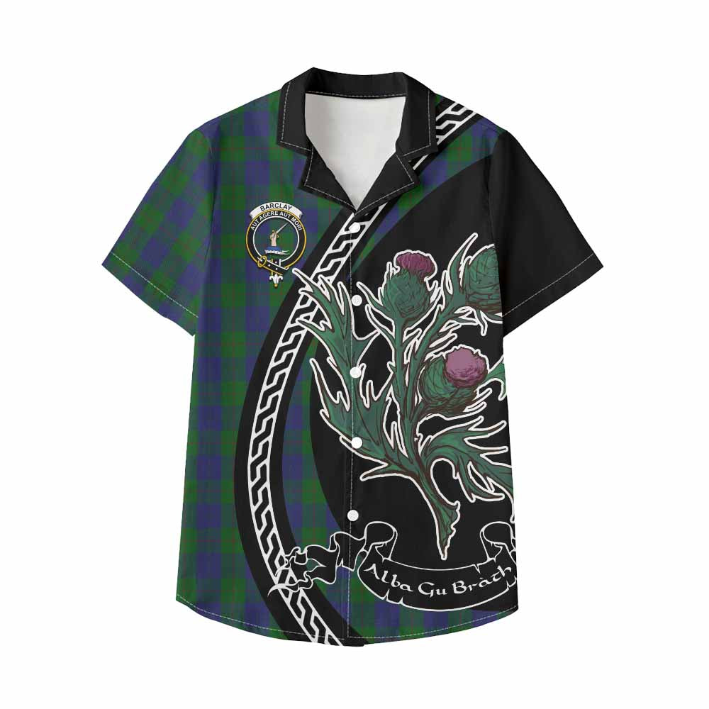 Barclay Family Crest Tartan Kid Hawaiian Shirt Alba Thistle Inspired - Tartan Vibes Clothing