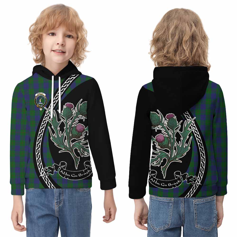 Barclay Family Crest Tartan Kid Hoodie Alba Thistle Inspired - Tartan Vibes Clothing