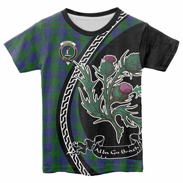 Barclay Family Crest Tartan Kid T-shirt Alba Thistle Inspired - Tartan Vibes Clothing
