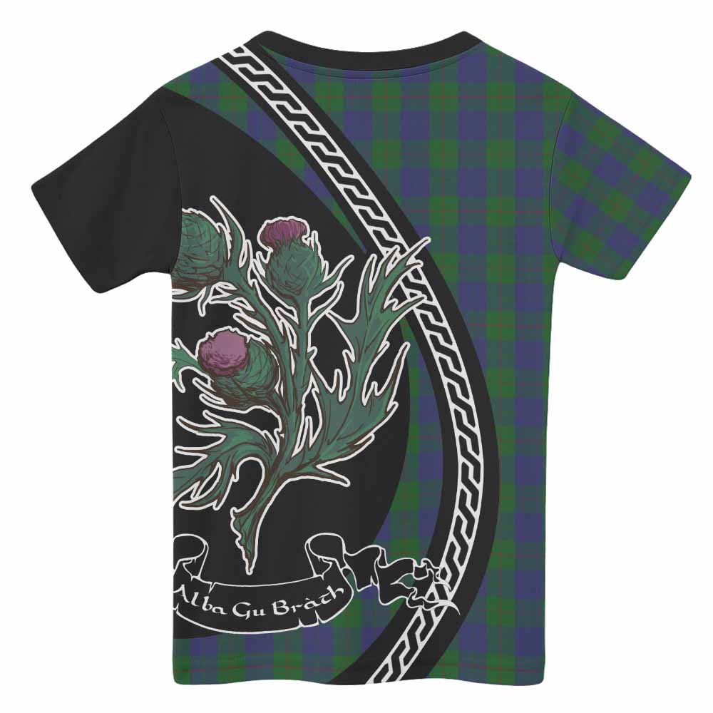 Barclay Family Crest Tartan Kid T-shirt Alba Thistle Inspired - Tartan Vibes Clothing