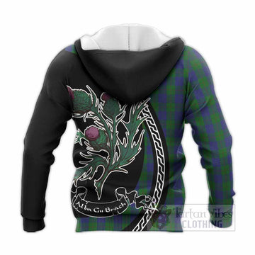Barclay Family Crest Tartan Knitted Hoodie Alba Thistle Inspired