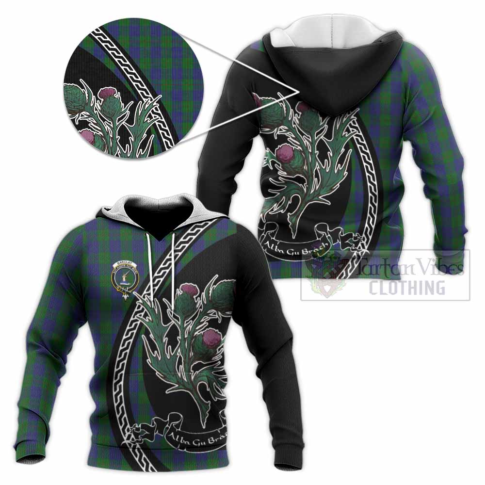 Barclay Family Crest Tartan Knitted Hoodie Alba Thistle Inspired - Tartan Vibes Clothing