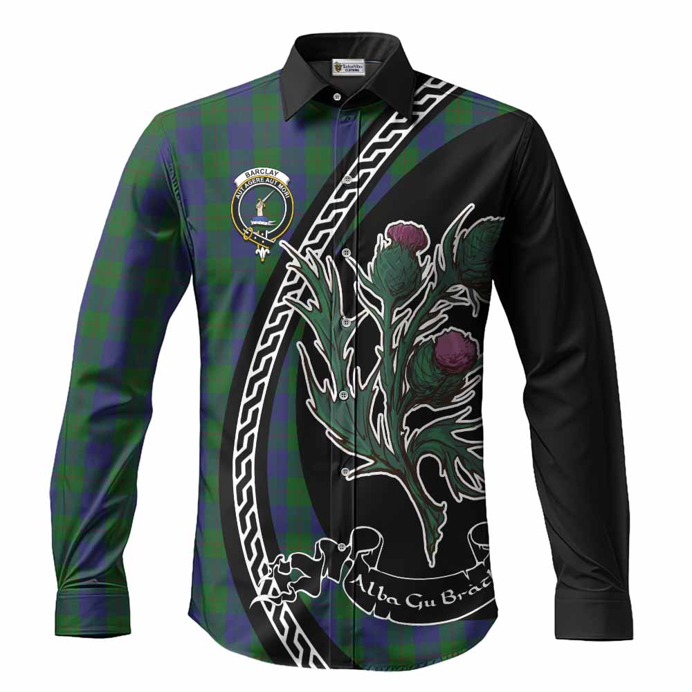 Barclay Family Crest Tartan Long Sleeve Button Shirts Alba Thistle Inspired - Tartan Vibes Clothing