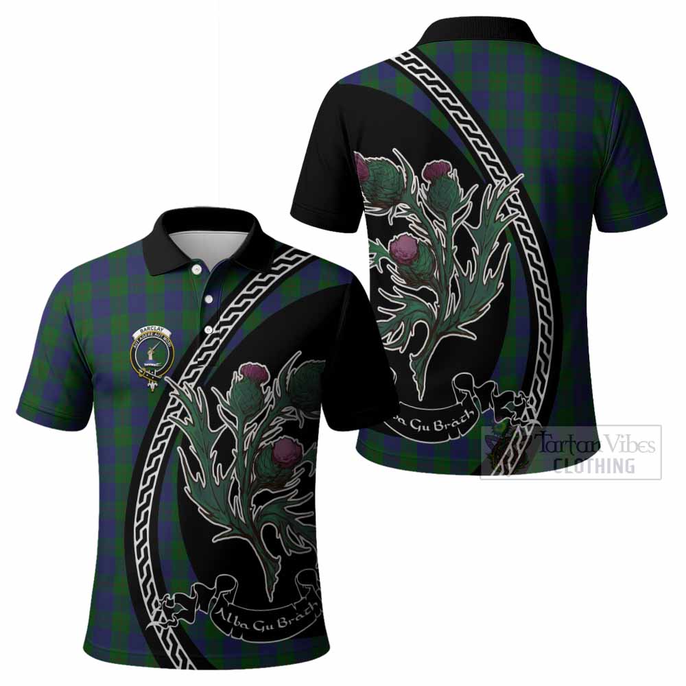 Barclay Family Crest Tartan Polo Shirt Alba Thistle Inspired - Tartan Vibes Clothing