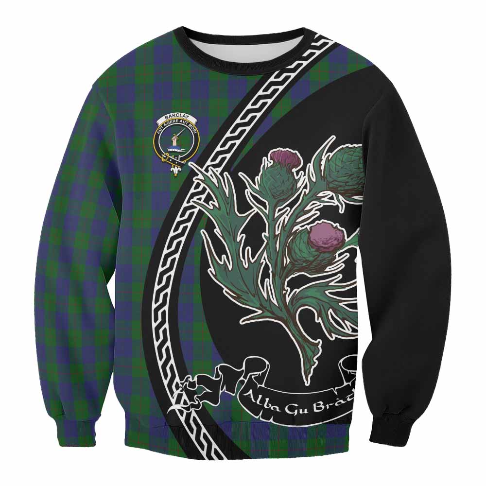 Barclay Family Crest Tartan Sweatshirt Alba Thistle Inspired - Tartan Vibes Clothing