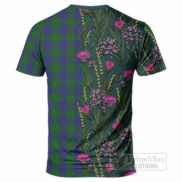 Barclay Family Crest Tartan T-Shirt Scottish Thistle Flower Pattern Half Style - Tartan Vibes Clothing
