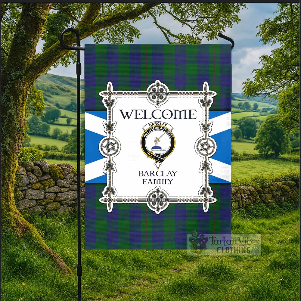 Barclay Family Crest Tartan Welcome Garden Flag Saltire Harmony Style - Tartan Vibes Clothing