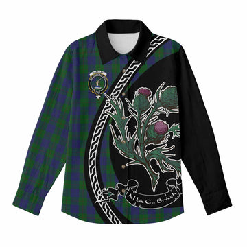 Barclay Family Crest Tartan Women Casual Shirt Alba Thistle Inspired - Tartan Vibes Clothing