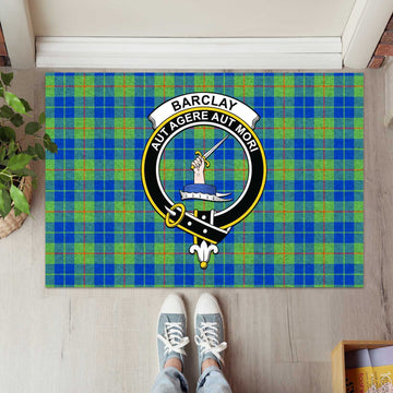 Barclay Hunting Ancient Tartan Door Mat with Family Crest