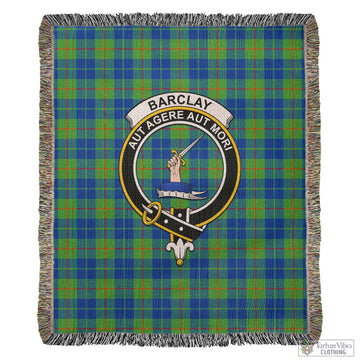 Barclay Hunting Ancient Tartan Woven Blanket with Family Crest