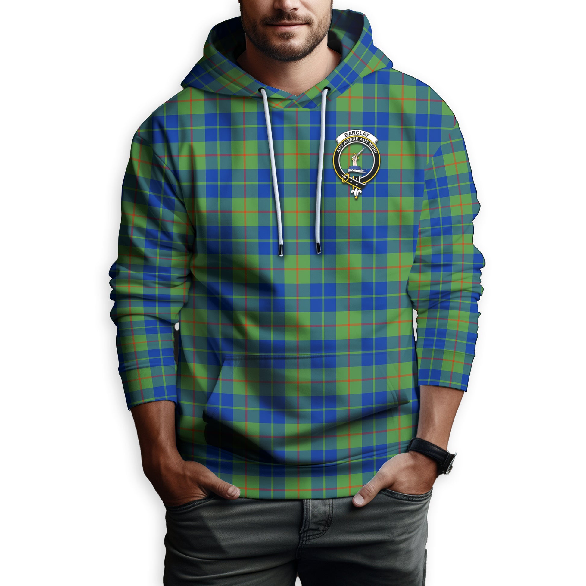 Barclay Hunting Ancient Tartan Hoodie with Family Crest - Tartanvibesclothing